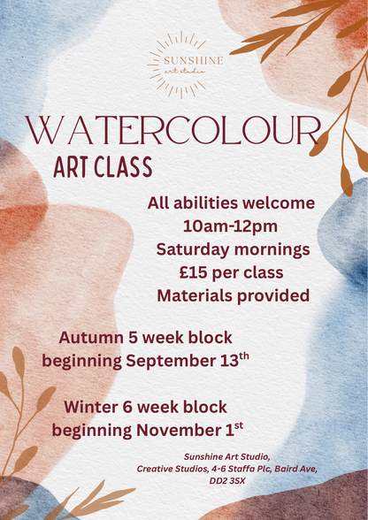 Watercolour Weekly Class - Saturday Mornings