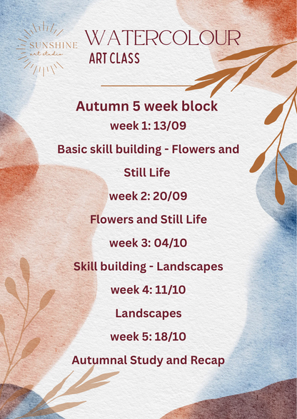 Watercolour Weekly Class - Saturday Mornings