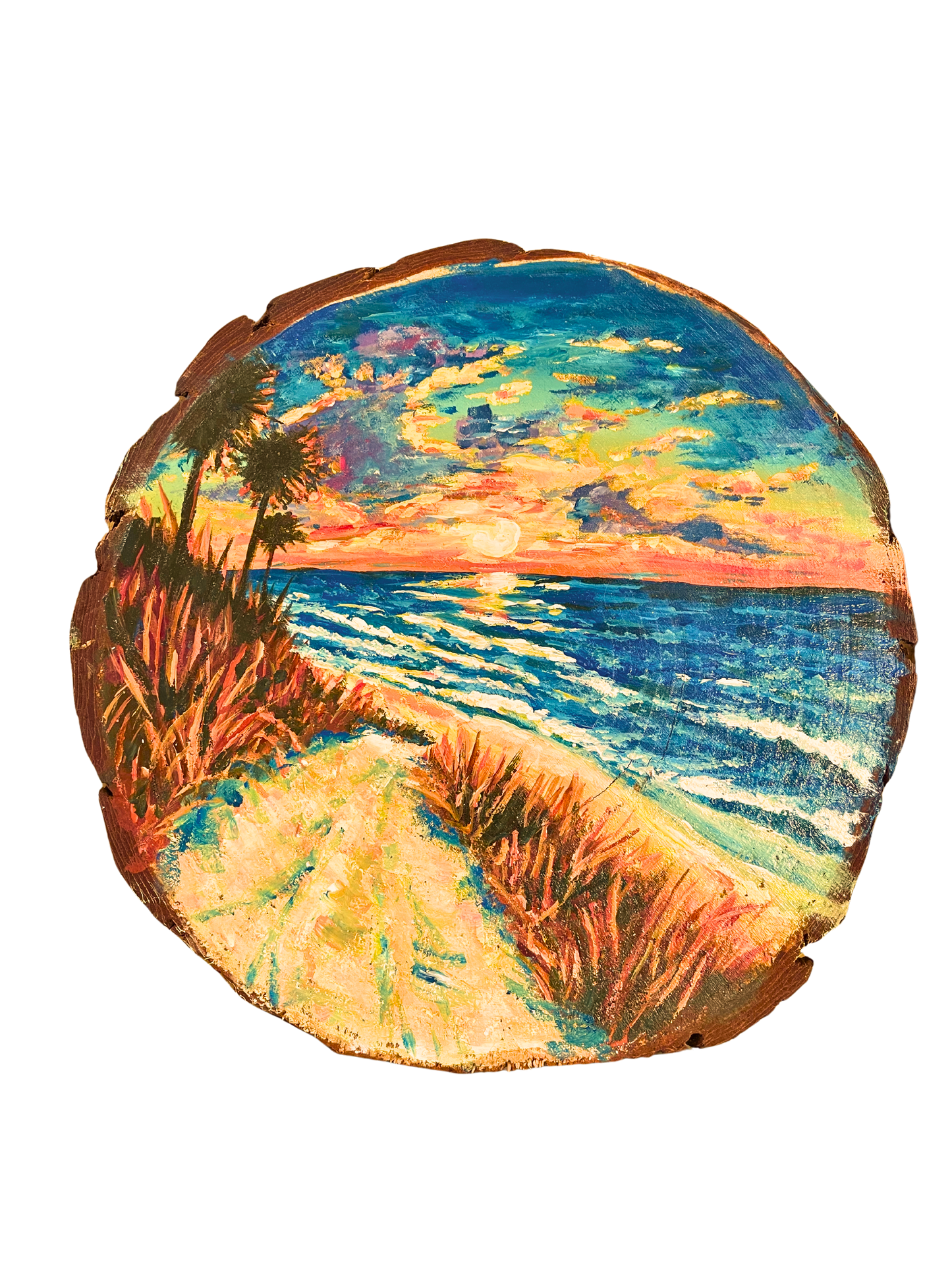 Summer Wood Slice Paint and Sip Saturday 16 May 2pm