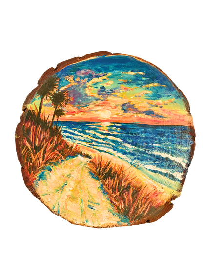 Summer Wood Slice Paint and Sip Saturday 16 May 2pm