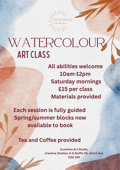 Watercolour Weekly Class - Saturday Mornings