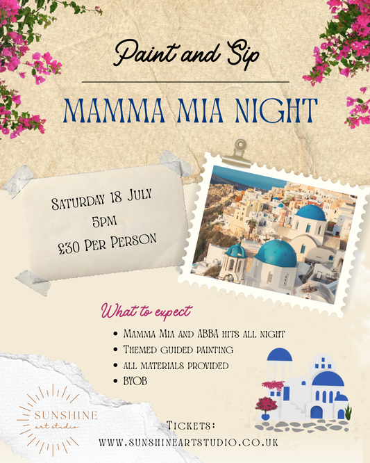 MAMMA MIA Paint and Sip Event - Saturday 18 July 5pm