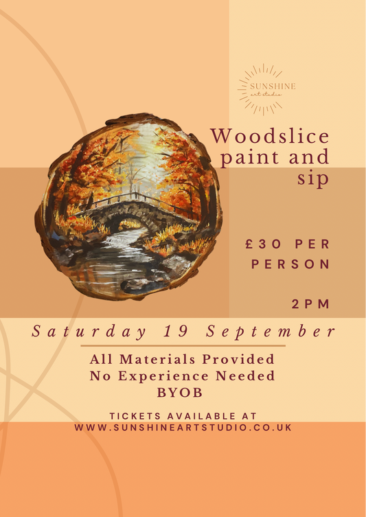 Autumn Wood Slice Paint and Sip Saturday 19 September 2pm